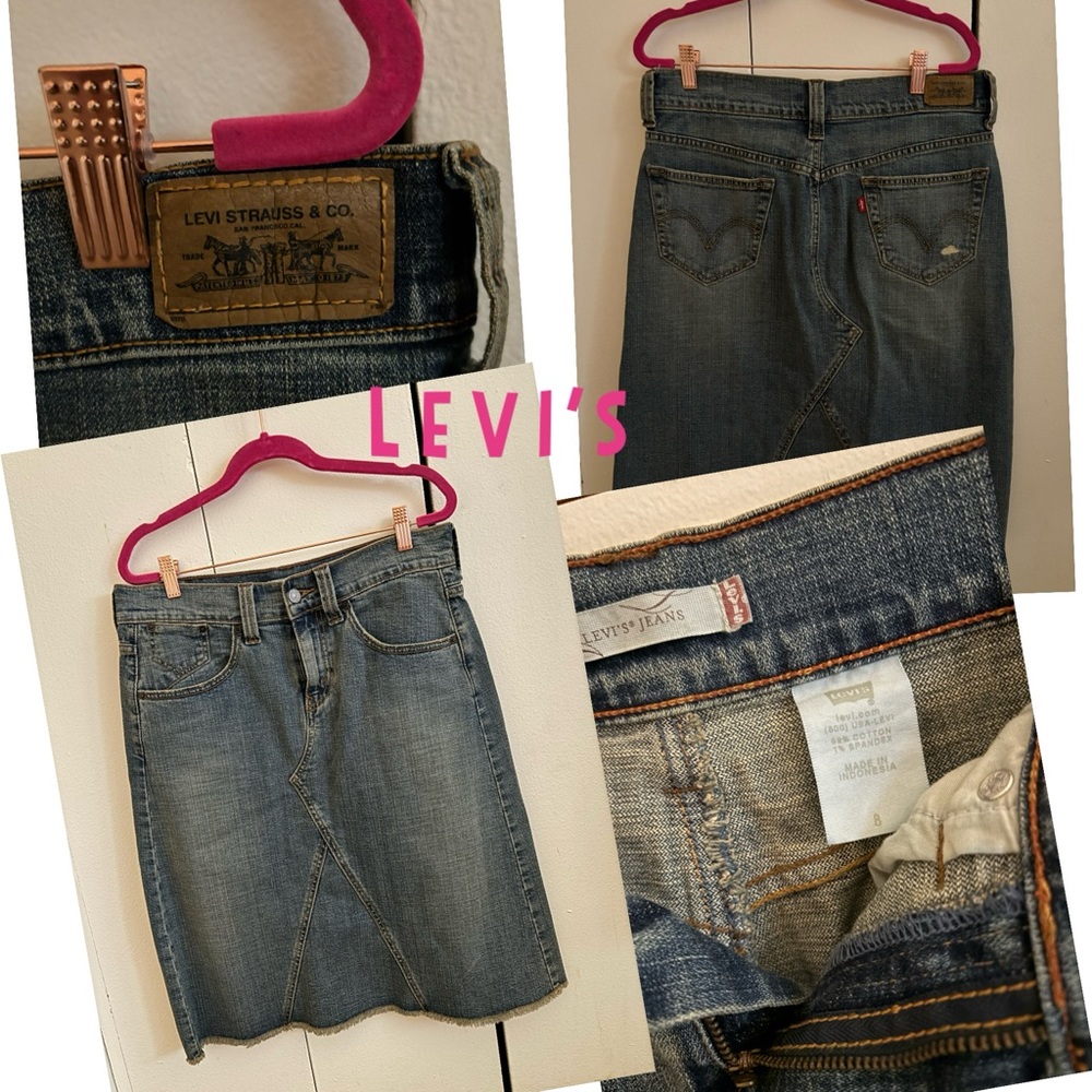 Vintage Levi’s denim midi skirt, size 8
